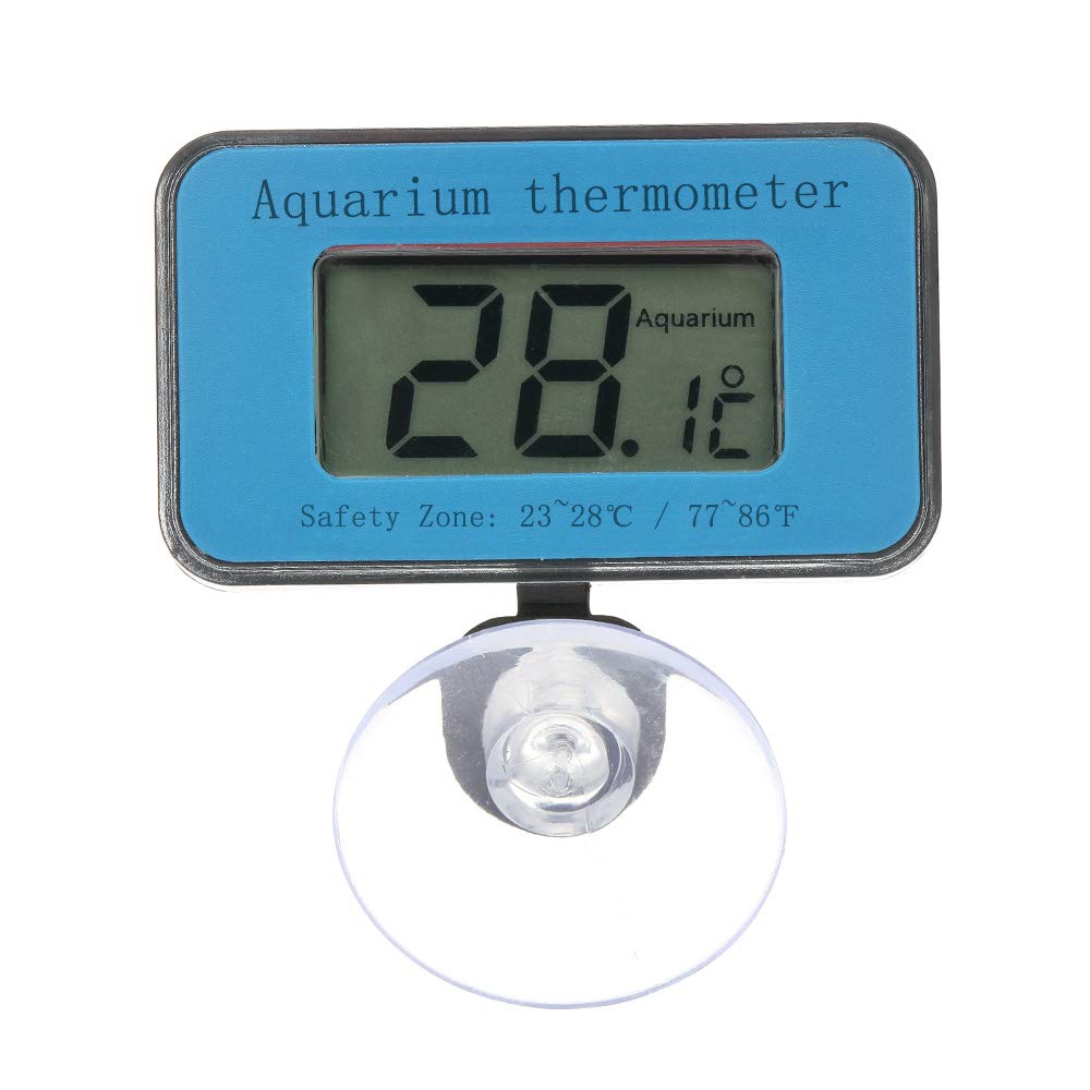 Kshzmoto Digital LCD Termómetro de Acuario con Ventosa Impermeable Mini Fish Tank Interior Termómetro Medición de Temperatura Pantalla Acuario Accesorios