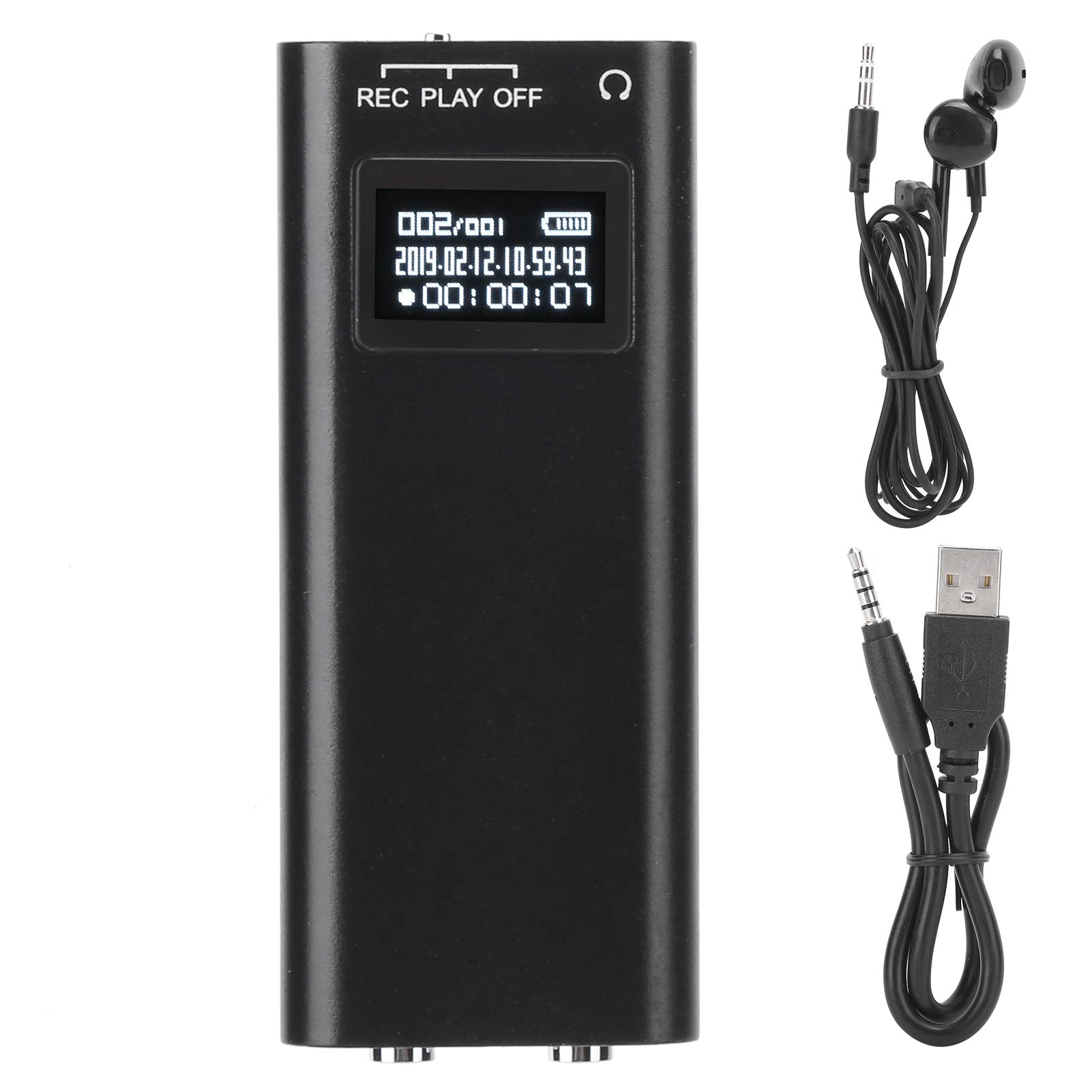 03 Cyfrowy dyktafon głosowy, mini rejestrator audio, mały rozmiar i lekki dla studentów dorosłych (32 GB)