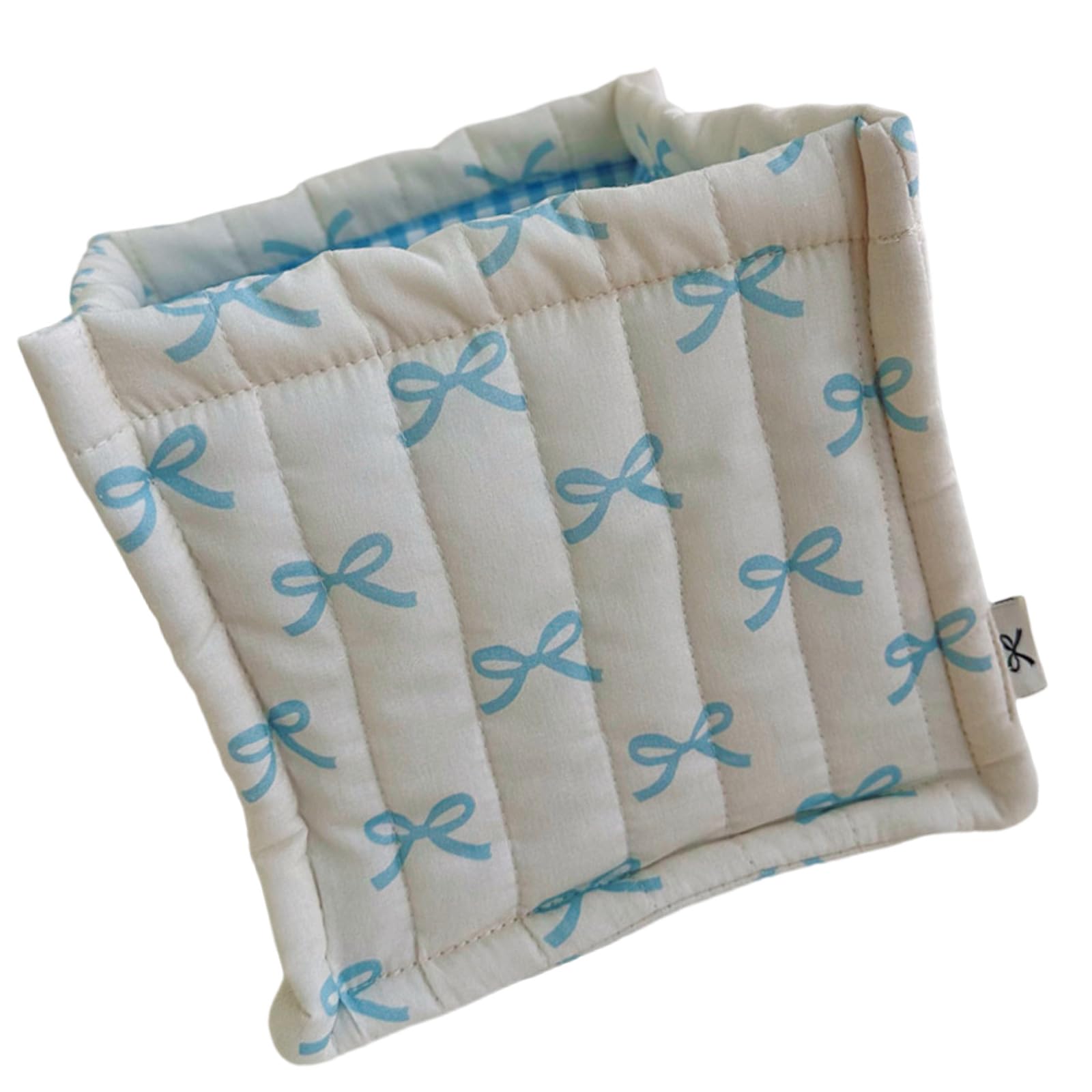 Quilted Fabric Desktop Storage Basket for Home and Organization for Stationery and Cosmetics Desktop Organizers Bin