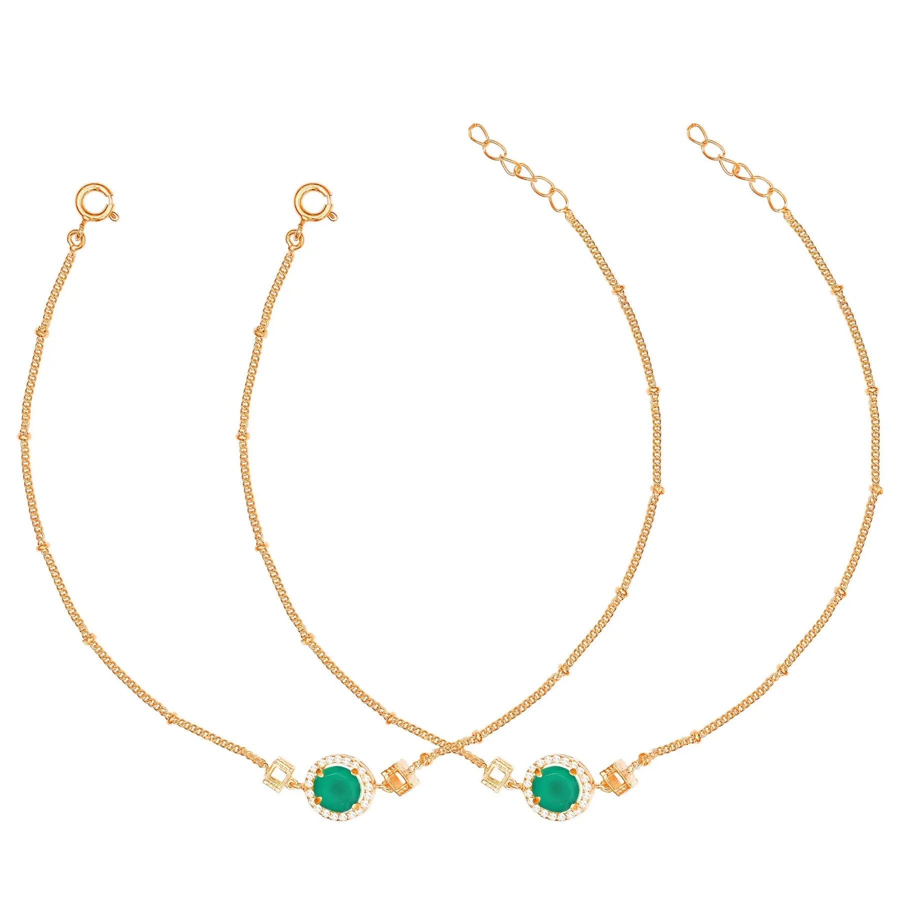 Unniyarcha Elegant Green Cut Onyx Silver Anklet for Women Pure Silver 925, Sterling Silver Jewellery with Certificate of Authenticity & 925 Silver Anklet for Women (B0D4ZDL451) Amazon Price History, Amazon Price Tracker