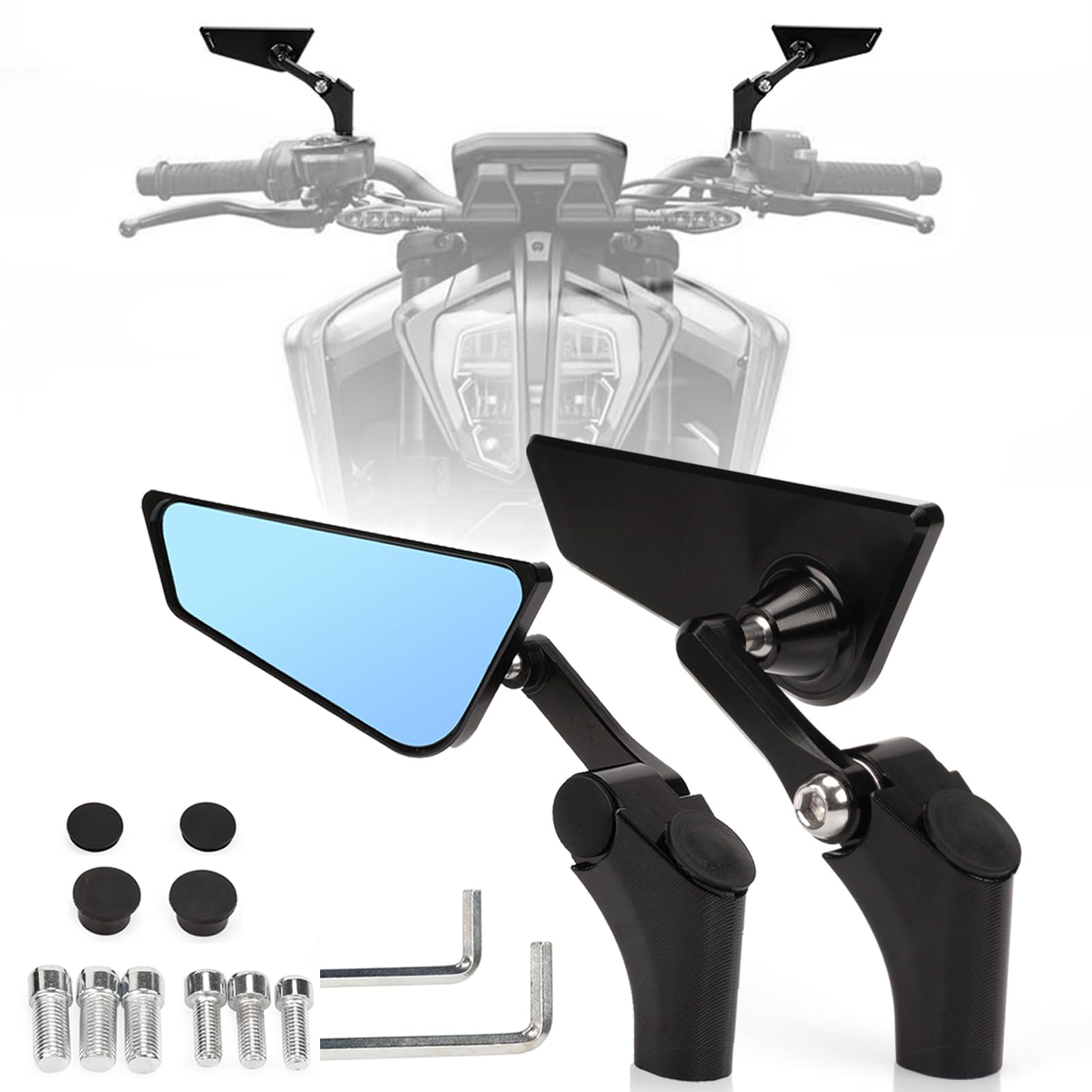 XINGWU Motorcycle Mirrors Adjustable Rotating Stealth Wind Wing