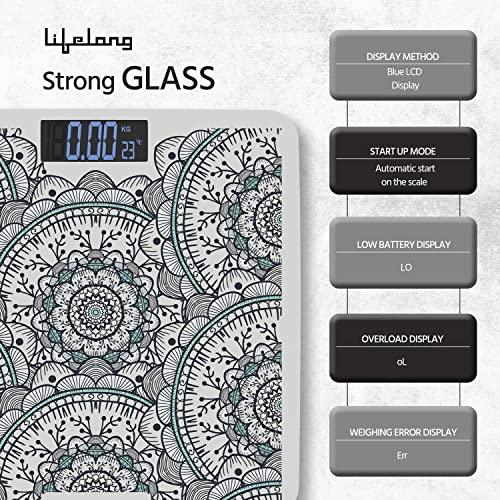 Lowest Lifelong Nimbus LLWS81 Weighing Scale (Indian Cultural Series – Orissa)|Digital Weight Machine For Body Weight|6mm Thick Tempered Glass With LCD Display|Bathroom Weighing Scale (2 Year Warranty, Grey) For Rs. 299 @ 90% off