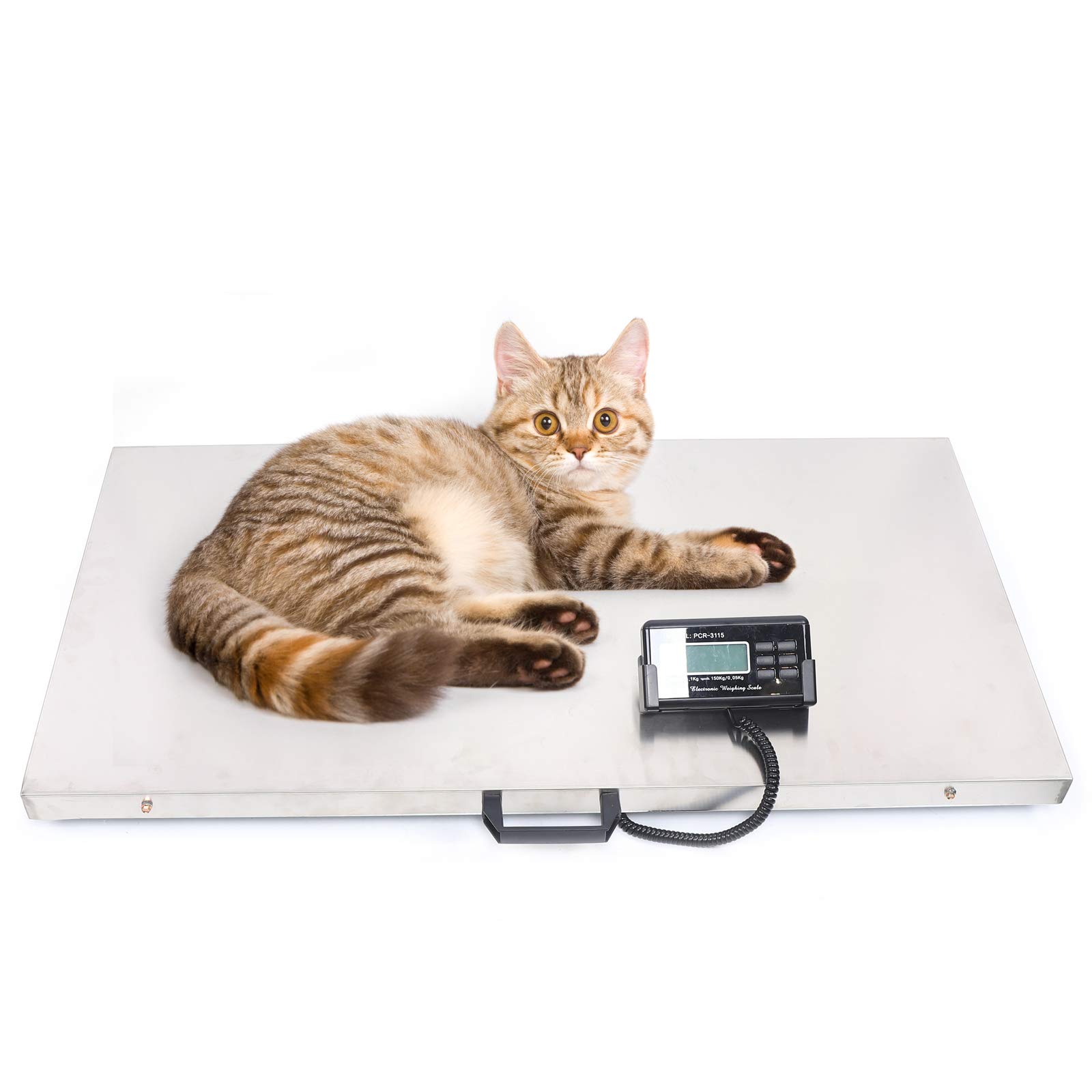 Balance À Plate-Forme, Plateforme De Pesée Numérique Avec Écran Lcd Balance Postale Grande Capacité De Pesée Max 660lb, Kg/Oz/Lb Avec Fonction De Tare, Fonction De Maintien Des Données, 103 * 53cm