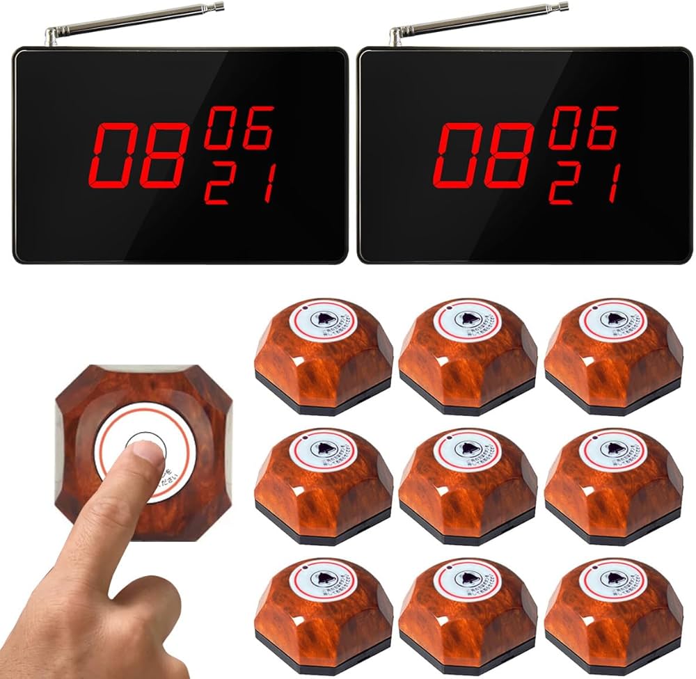 Amazon.co.jp: 飲食店 呼び出しベル 受信機2台 チャイム 送信ボタン 10 Amazon.co.jp: 飲食店 呼び出しベル 受信機2台 チャイム 送信ボタン 10