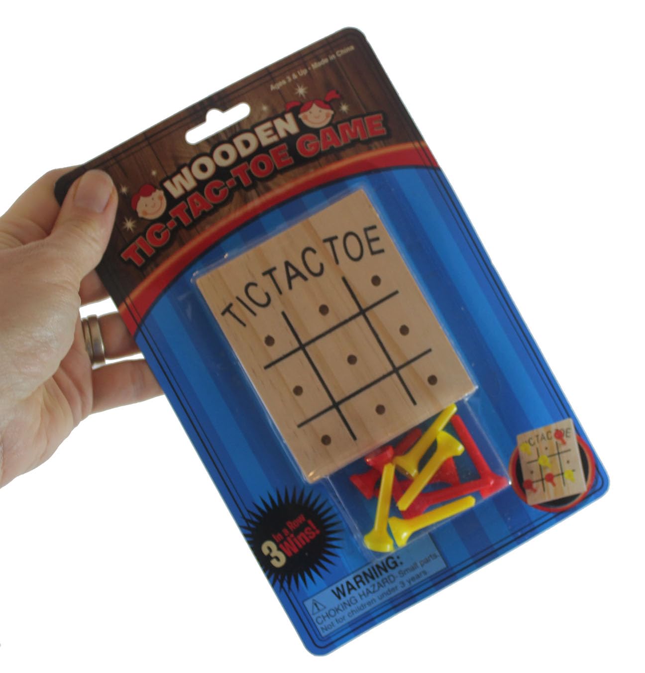 Curious Minds Busy Bags Bulk - 12 Tic Tac Toe Peg Games - Wooden Classic Game - Peg Puzzle Brain Teaser (1 Dozen)