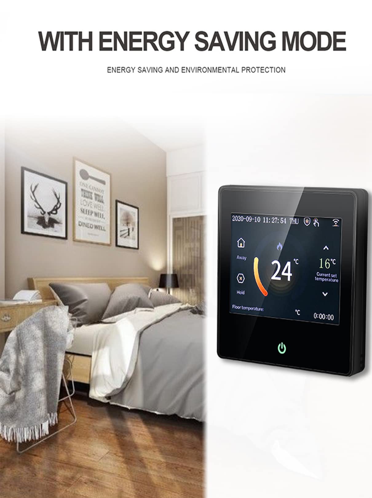 Kolorowy wyświetlacz inteligentny termostat WiFi programowalny termostat wodny, współpracuje z Alexa Google Home 3A 95~240V AC
