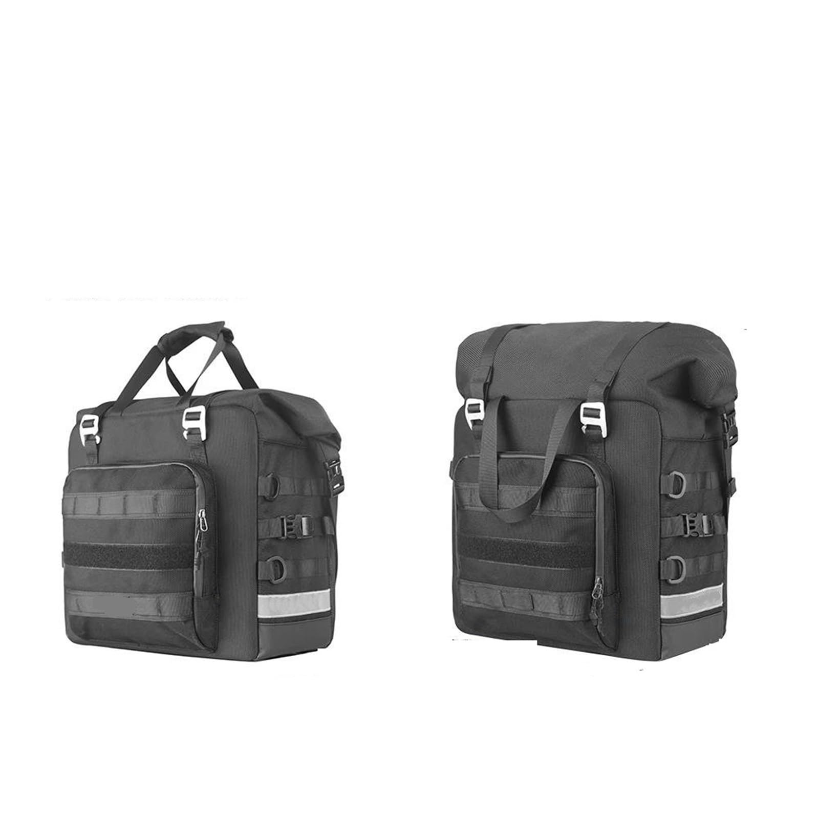 Bolsa Trasera Moto Universal Motocicleta Bolsa Lateral Doble Bolsa Sillín Impermeable 25L Bolsa Dura Motor con Placa Soporte 1 Unidad Liberación Rápida Bolsa sillín Motocicleta