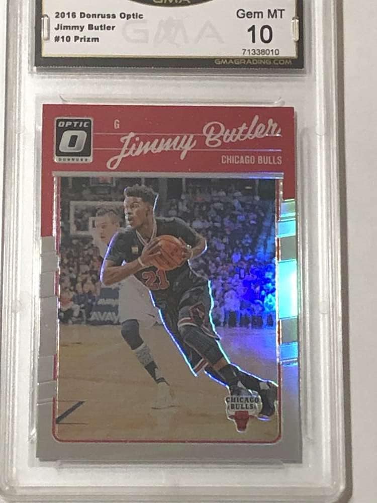 2016-17 Donruss Optic Holo Prizm #10 Jimmy Butler 1st Optic Chicago Bulls Graded GEM MINT GMA 10 Official NBA Basketball Trading Card by Panini America