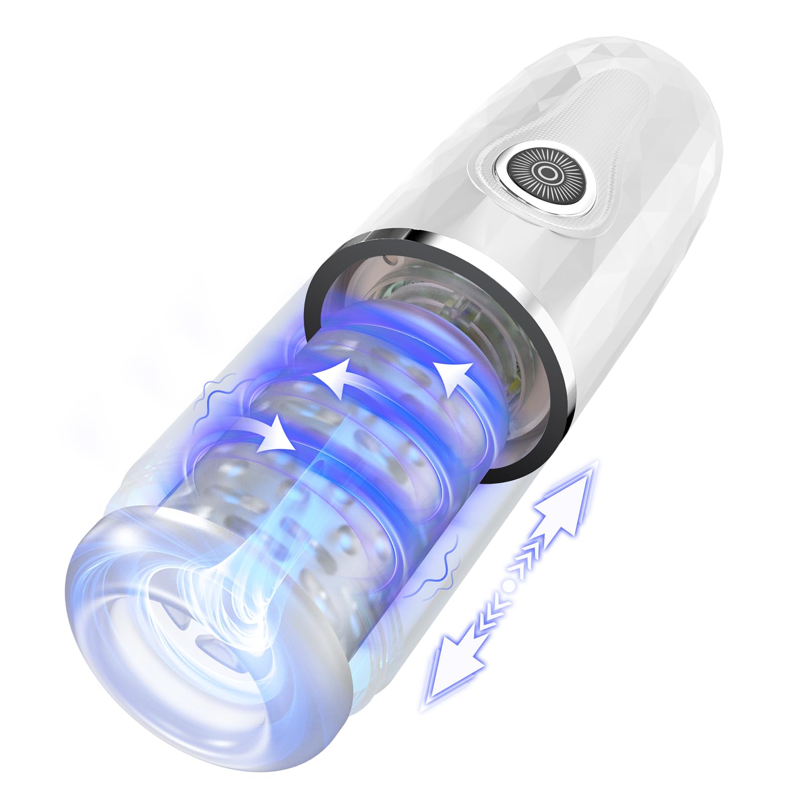 Sex Toýs Homme, Masturbateurs Masculins avec 450 Vibrations/Minute, 4D Tunnel Texturé, 6 Voix Réalistes, 7 Fréquences, 90 Minutes de Travail, Emballage Discret, Masseur Portable