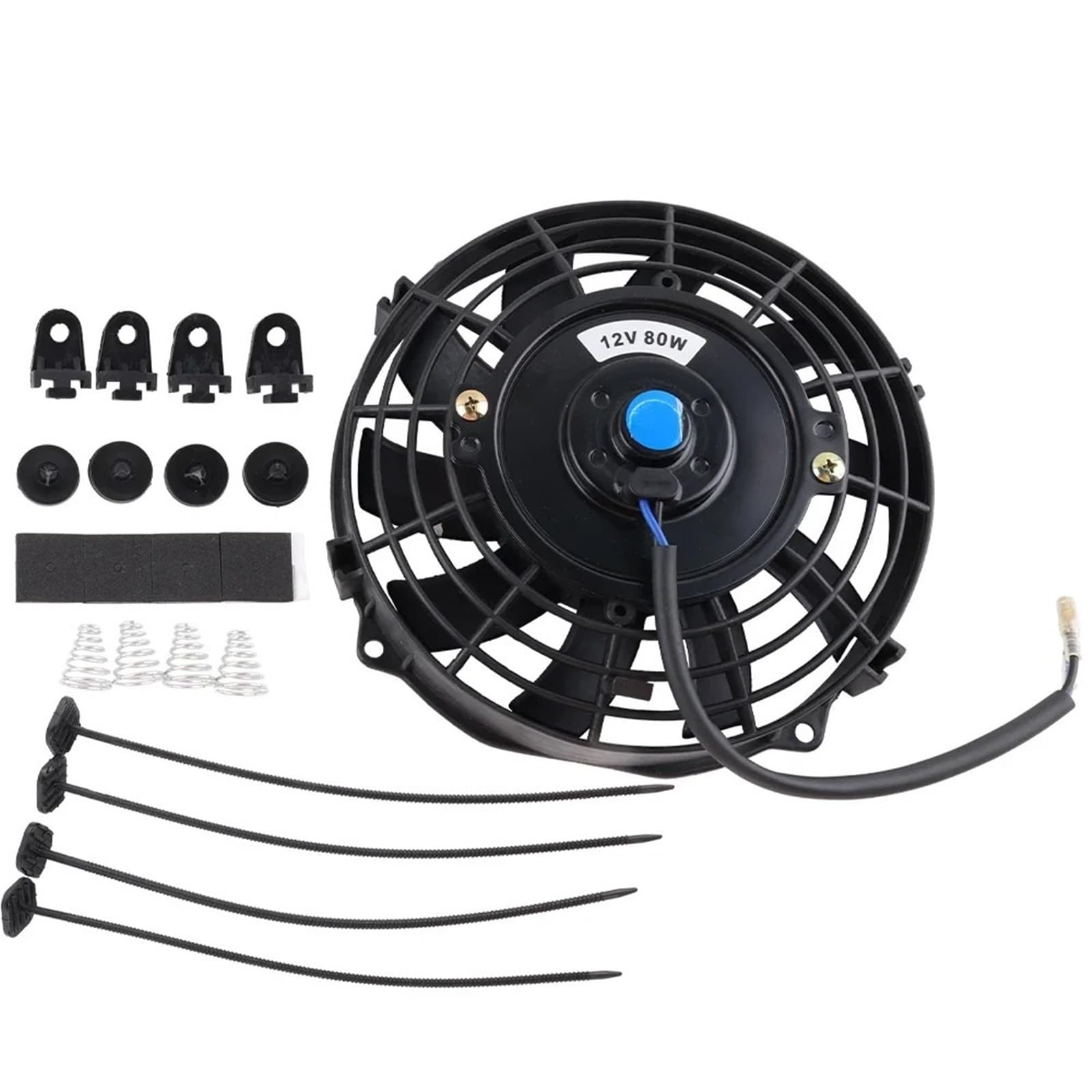 Radiatore in rame Kit Di Raffreddamento Motore Con Ventola Sottile Per Radiatore Elettrico Push/pull Da 12 V E 80 W, 12''/10"/9"/7" Accessori Per Radiatori Per Auto(7 inch)