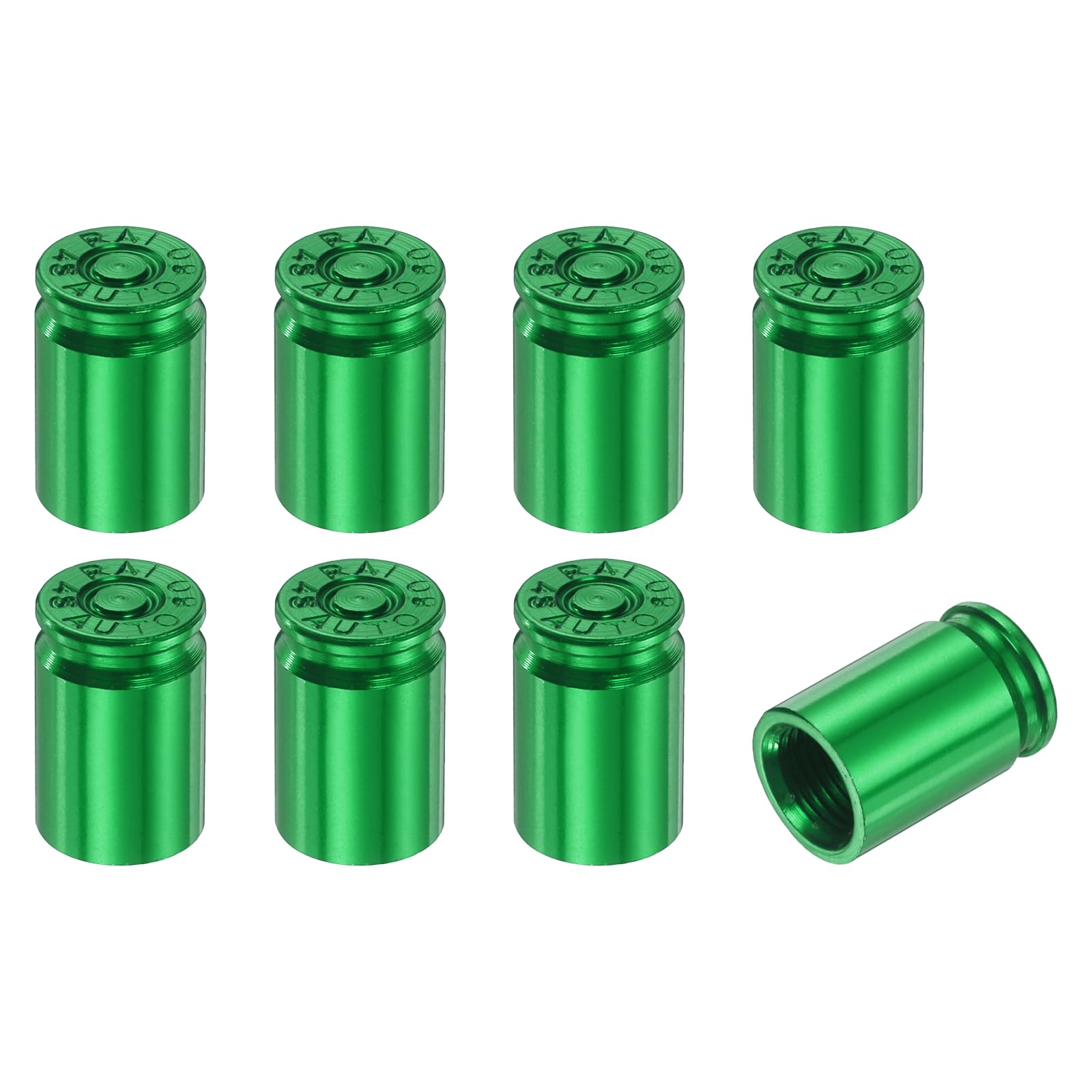 PATIKIL Tire Valve Stem Caps, 8PCS Universal Aluminum Alloy Car Air Stem Covers for Cars SUV Trucks Bikes Motorcycles Bicycles, Green