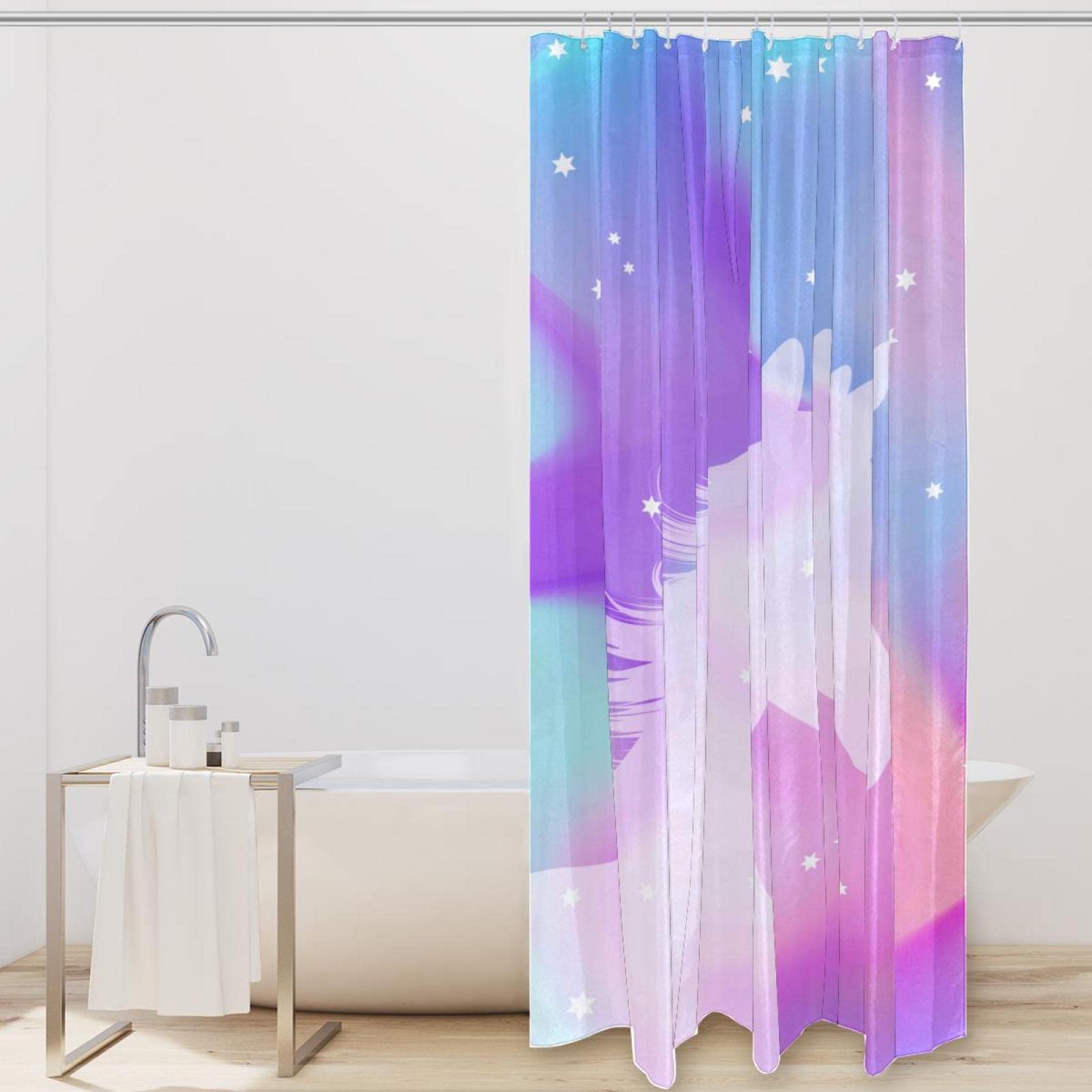 Tenda da doccia con unicorno, elegante decorazione per il bagno
