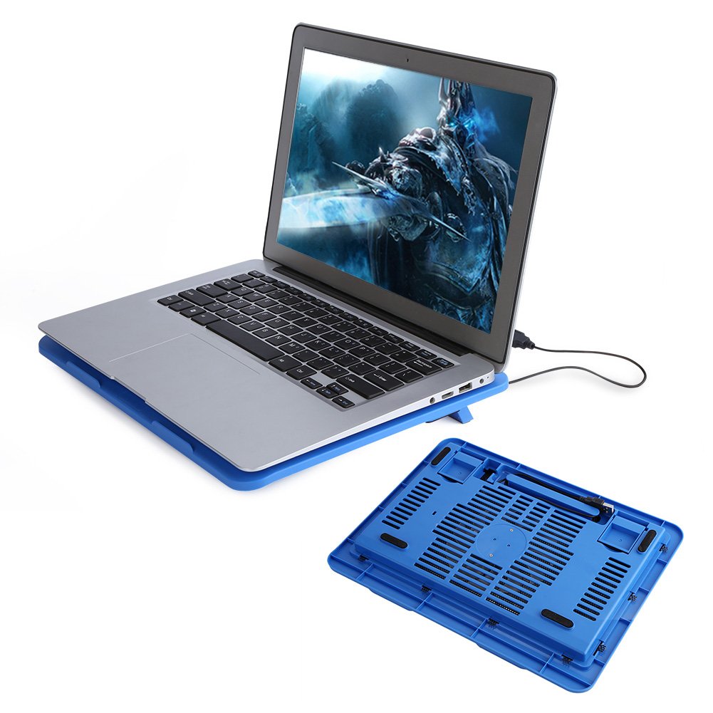 Base de Refrigeración para Portátiles, Almohadilla de Enfriamiento Silenciosa para Laptop, Computadora Portátil Enfriada por Aire Ergonómico Alfombrilla de Base para 14" o Menos