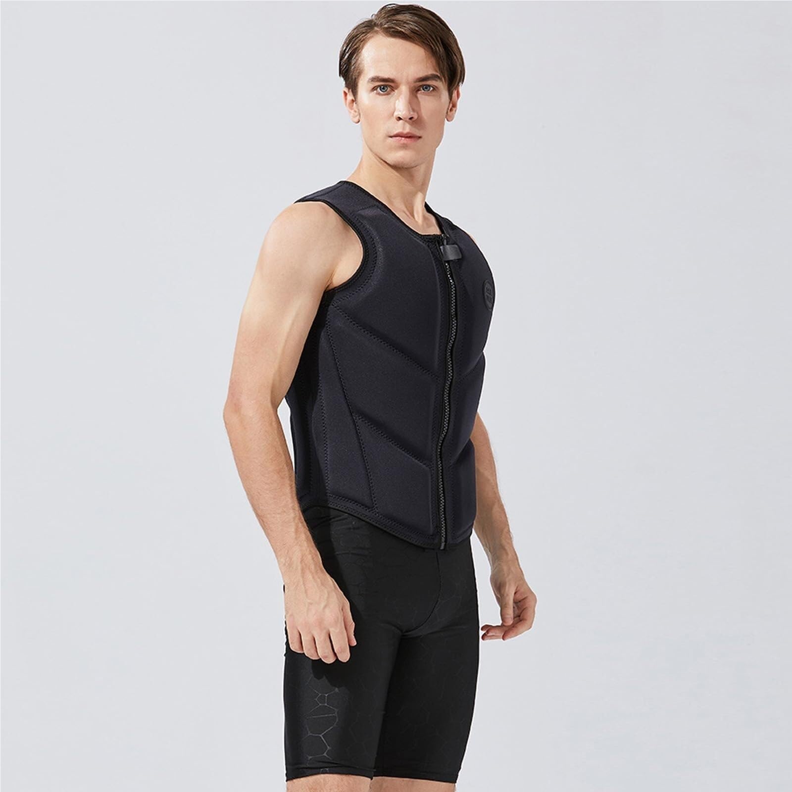 Adult Classic Surfing Vest High Buoyancy Surfing Vest with Zipper for Fishing Kayaking Swimming Boating Canoeing Rafting Water Sports Safety Gear Men Women Adjustable