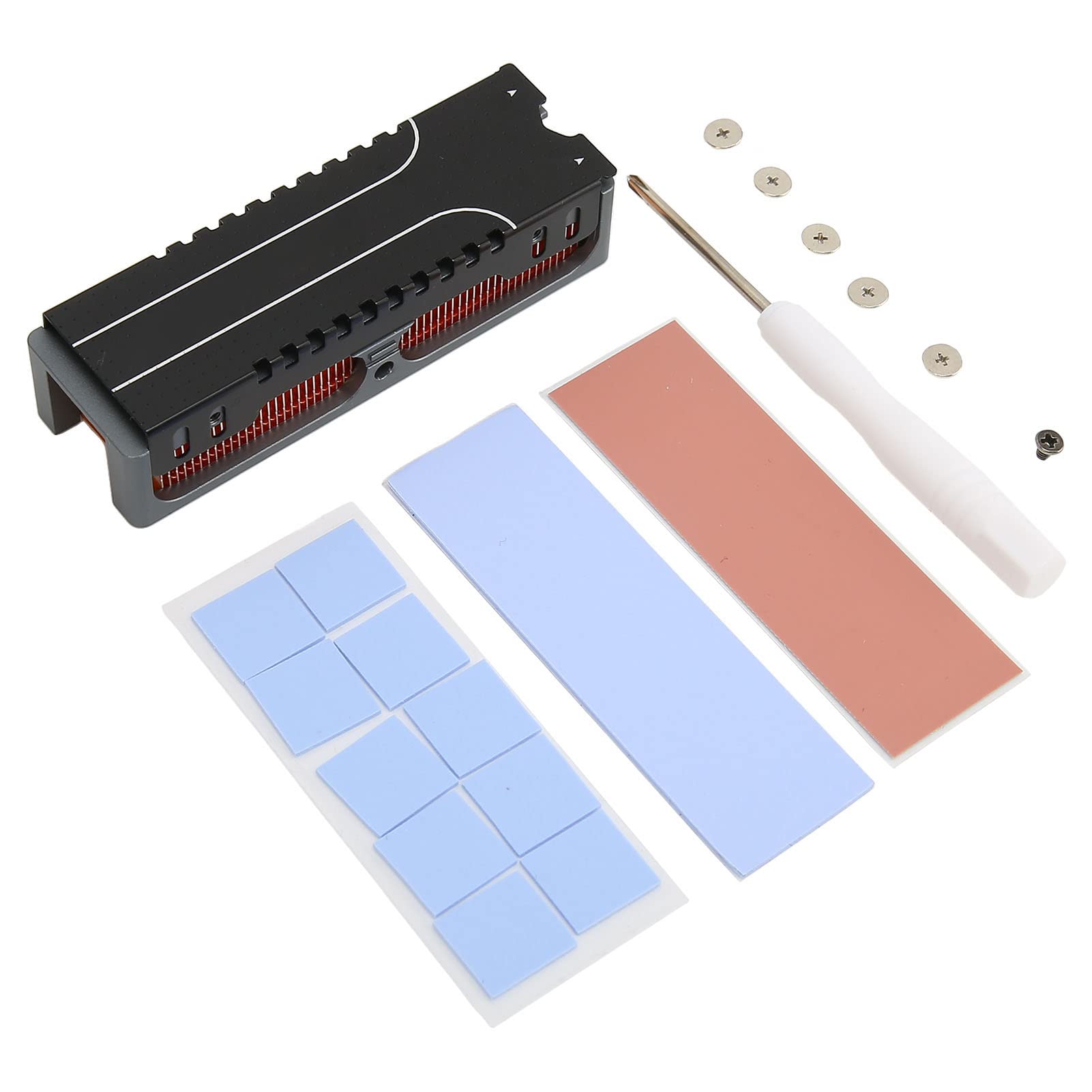 M2 SSD-Kühlkörper, gute schnelle Wärmeableitung, 58 Abluftöffnungen, reduziert Geräusche, intelligenter PWM-Lüfter, Energie sparen, SSD-Kühler für PC, Laptop, Gaming-Computer,