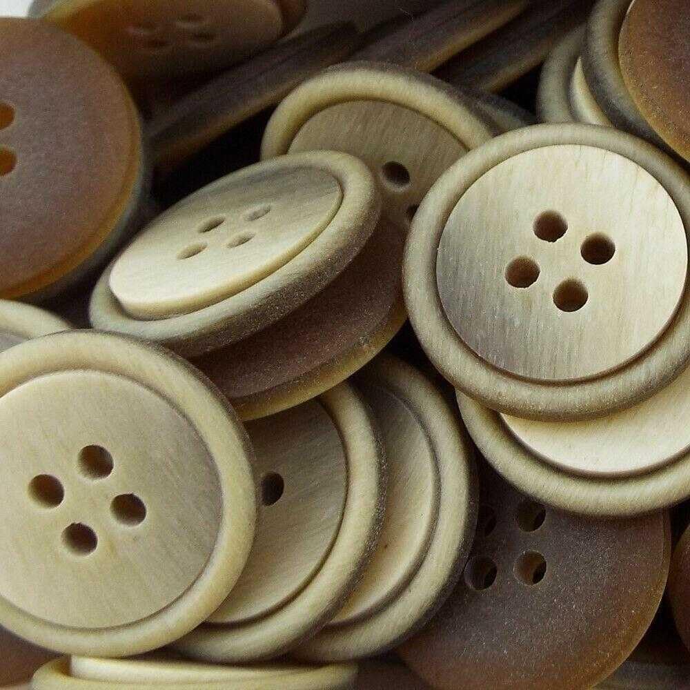Two Tone Buttons Natural Look 15mm 20mm Coat Shirt 13 Colours Buy 2 4 Or 8 008D, Beige, 8 20mm