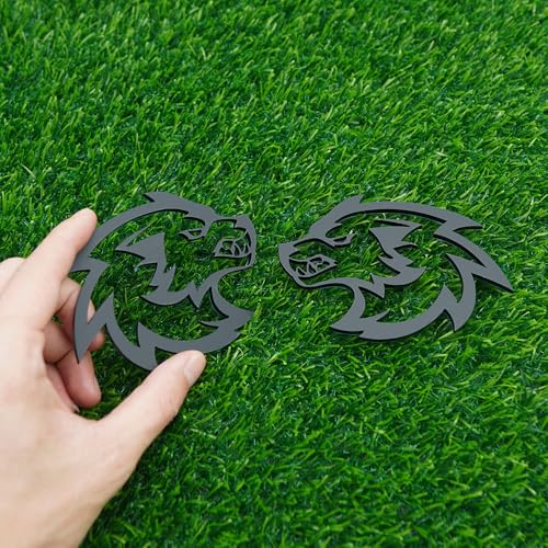 Image of Pair Set Wolf Car Emblem Badge Angry Eye Custom Truck Fender Side Rear Decal Sticker (Matte Black)