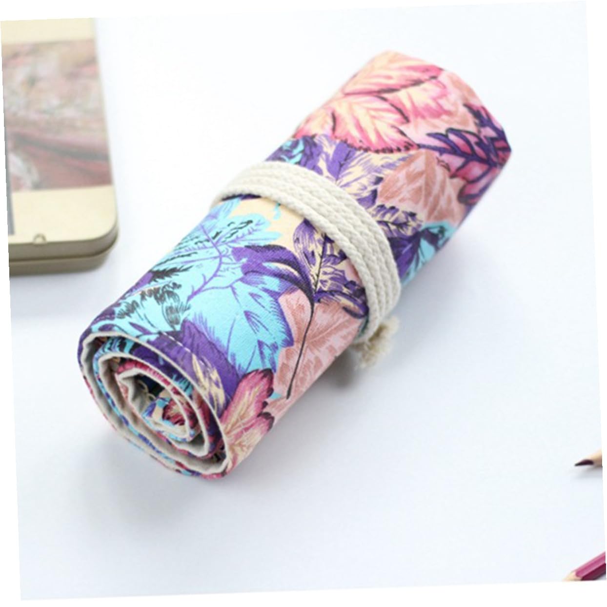 EXCEART Estuche De Lona Natural Sostenible con 72 Ranuras para Lápices 3 Unidades para Guardar Bolígrafos Herramientas De Pintura Y Lápices De Artista.