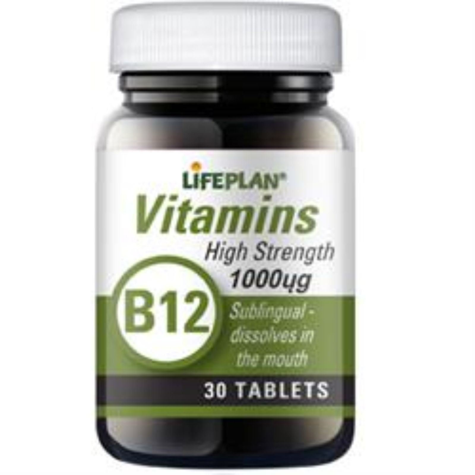 Lifeplan Vitamin B12 1000mcg. One month's Supply. Vegetarian & Vegan. Reduces Tiredness & Fatigue