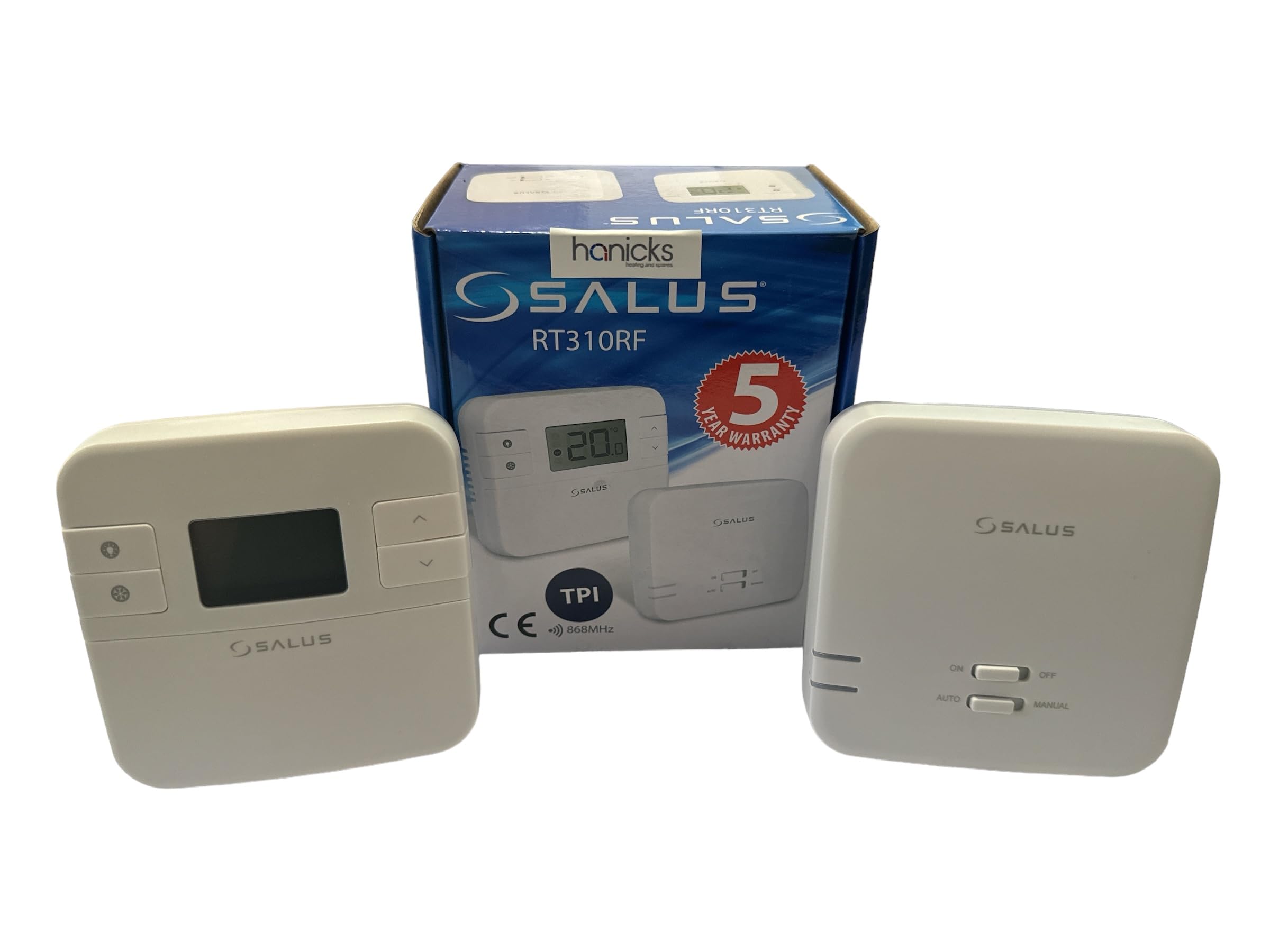 Salus RT310RF (Non-Programmable) Wireless White Room Thermostat Receiver  (5 Year Warranty) Hanicks
