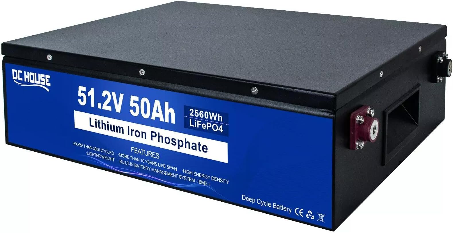 LISUATELI 48V 100Ah LiFePO4 Solarbatterie Mit Bluetooth – 5,12 KWh Energiespeicher