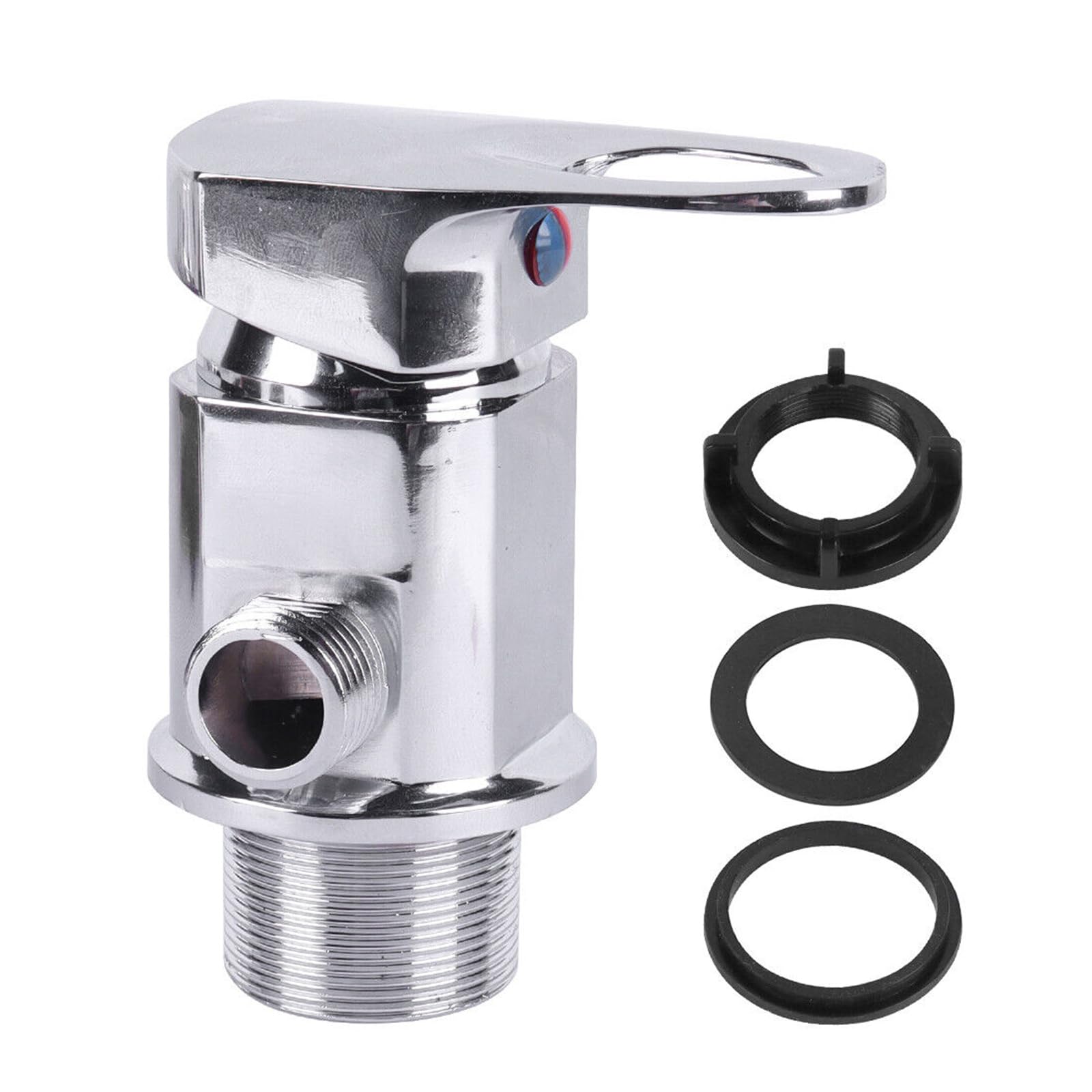 Robinet mitigeur de douche sortie 1/2 pouce avec tuyaux d'entrée et de sortie de 80 cm + kit de pulvérisation pour camping-cars, motorhomes, fourgons aménagés
