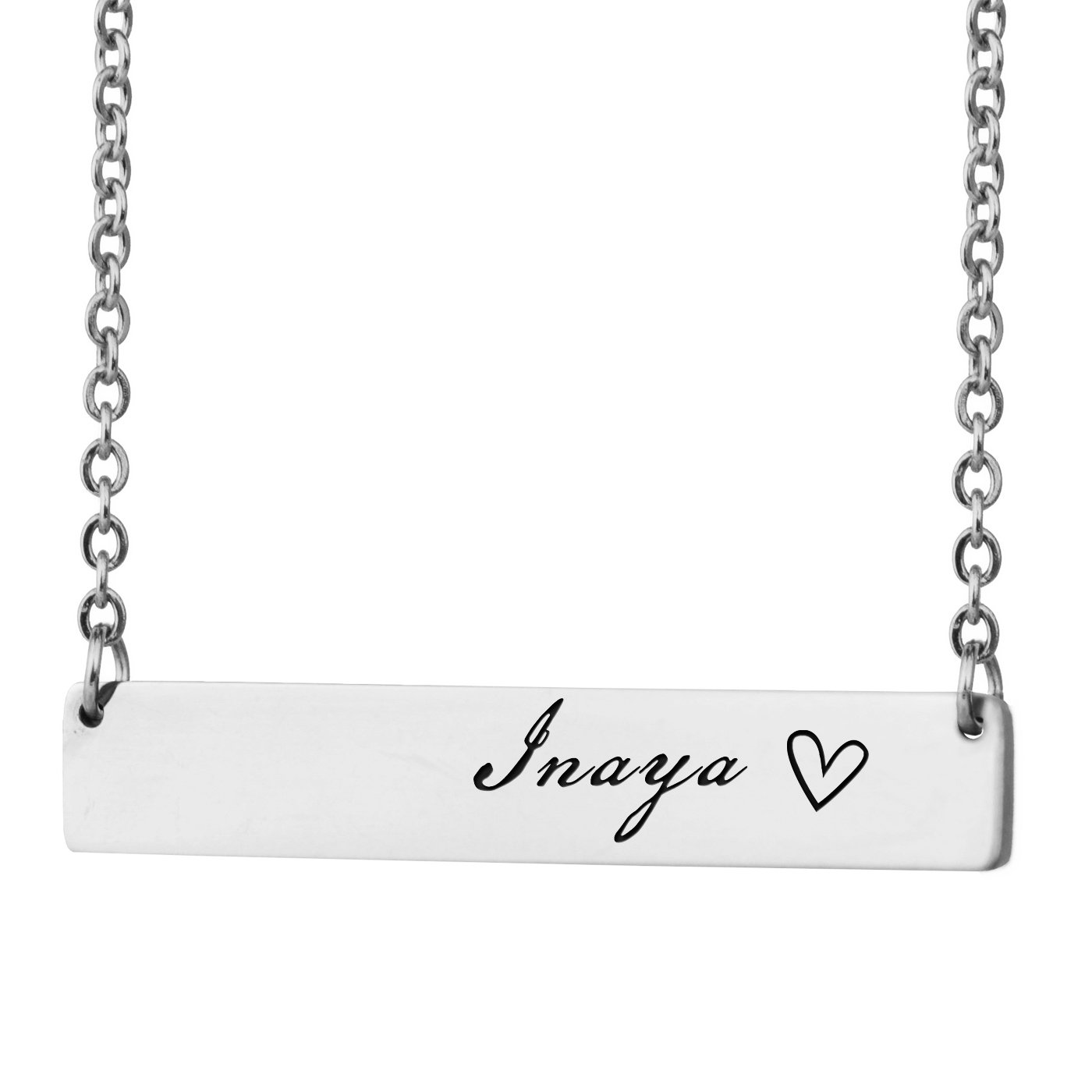 HUAN XUNPersonalized Bar Custom Name Necklace Personal Womens Jewelry Birthday Gift