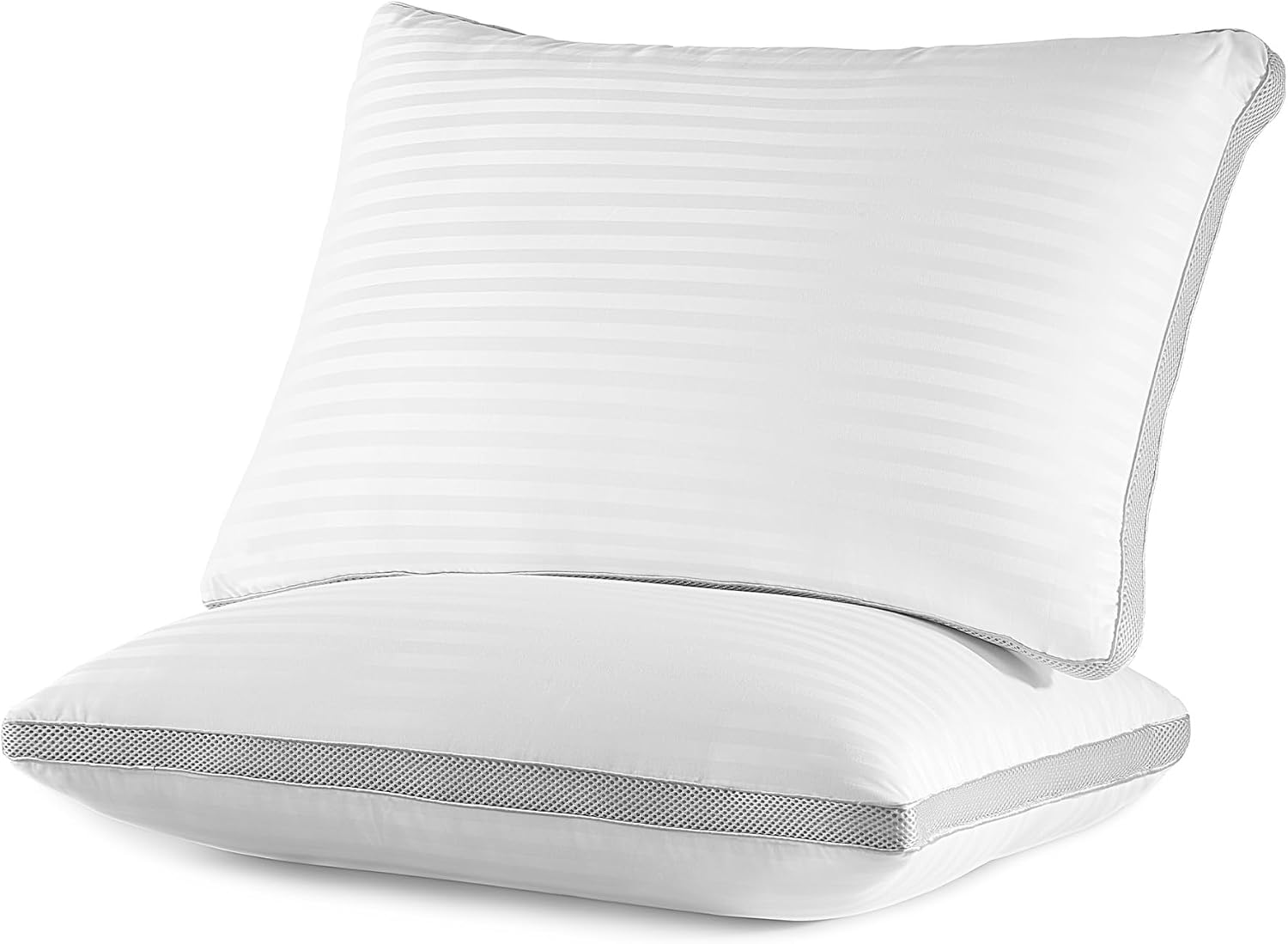 SLEEP ZONE Queen Bed Pillows for Sleeping, Premium Soft Pillow Set of 2, Sandwich Mesh Breathable Sides Cozy for Back, Stomach or Side Sleepers