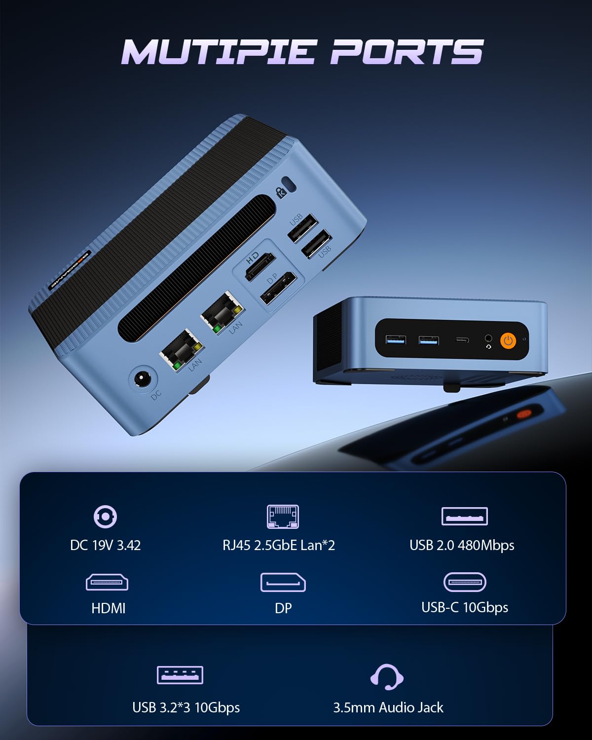 BOSGAME E5 11 Pro Mini PC - Ryzen 5300U -5