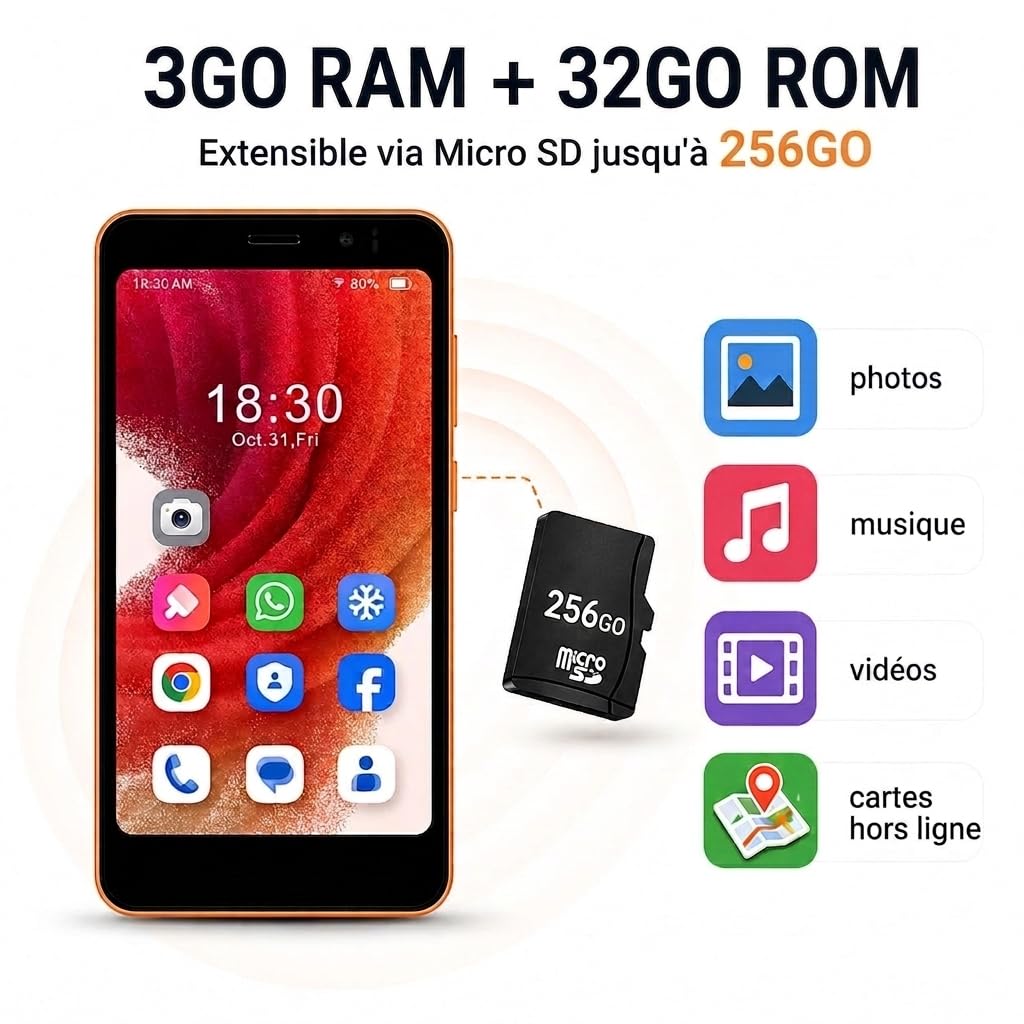 AGM Note N2 Smartphone pour Ado Android 16 go,Mini Téléphone Écran 4,96"