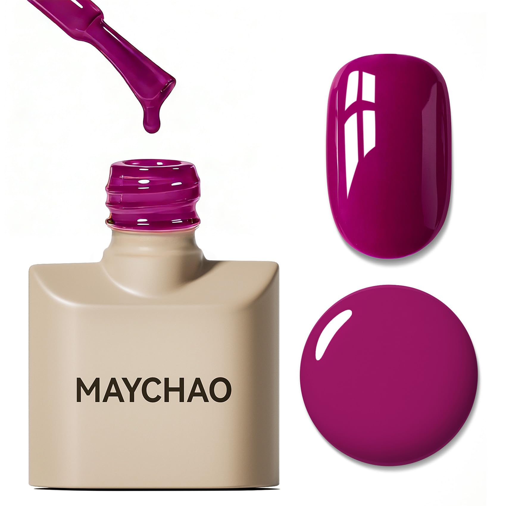 MAYCHAO 15ML Magenta Gel Nail Polish 1Pc Viva Magenta Gel Polish Soak Off UV LED Nail Polish Nail Art Starter Manicure Salon DIY at Home, 0.5 OZ