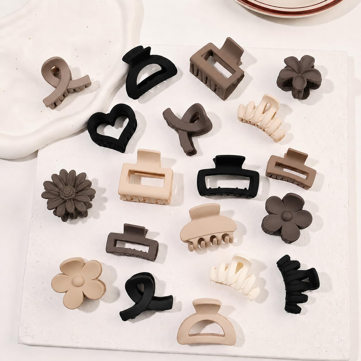 5 Pcs Small Hair Claw Clips for Women & Girls – Matte Nonslip Clamps with Strong Hold for Thick & Thin Hair, Neutral Mini Hair Accessories for Everyday Styling-image-43