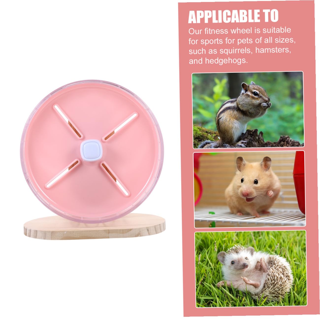 Generic Haushalts Chinchilla Laufrad 20cm Leises Hamsterrad aus Abs und Holz mit Ergonomischem Design zur Beschäftigung Kleiner Nagetiere im Käfig