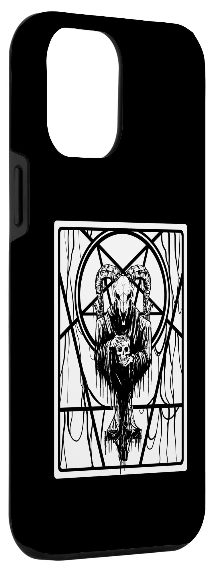 iPhone 14 Plus Satanic Dark Art Evil with Skull 666 Pentagram Baphomet Case - Image 3