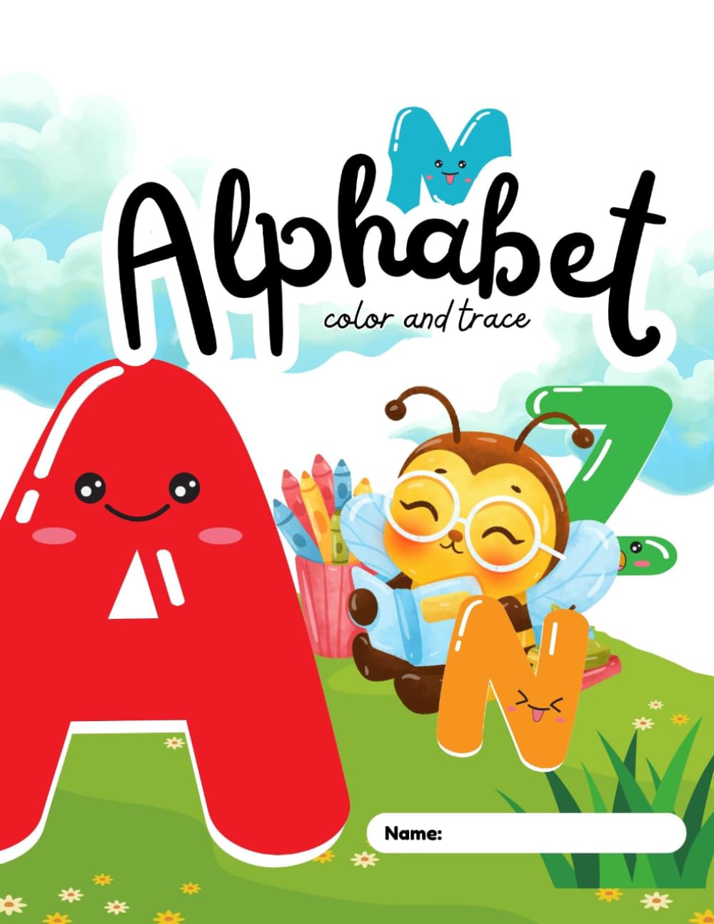 Alphabet Color and Trace Workbook: Alphabet Tracing Book