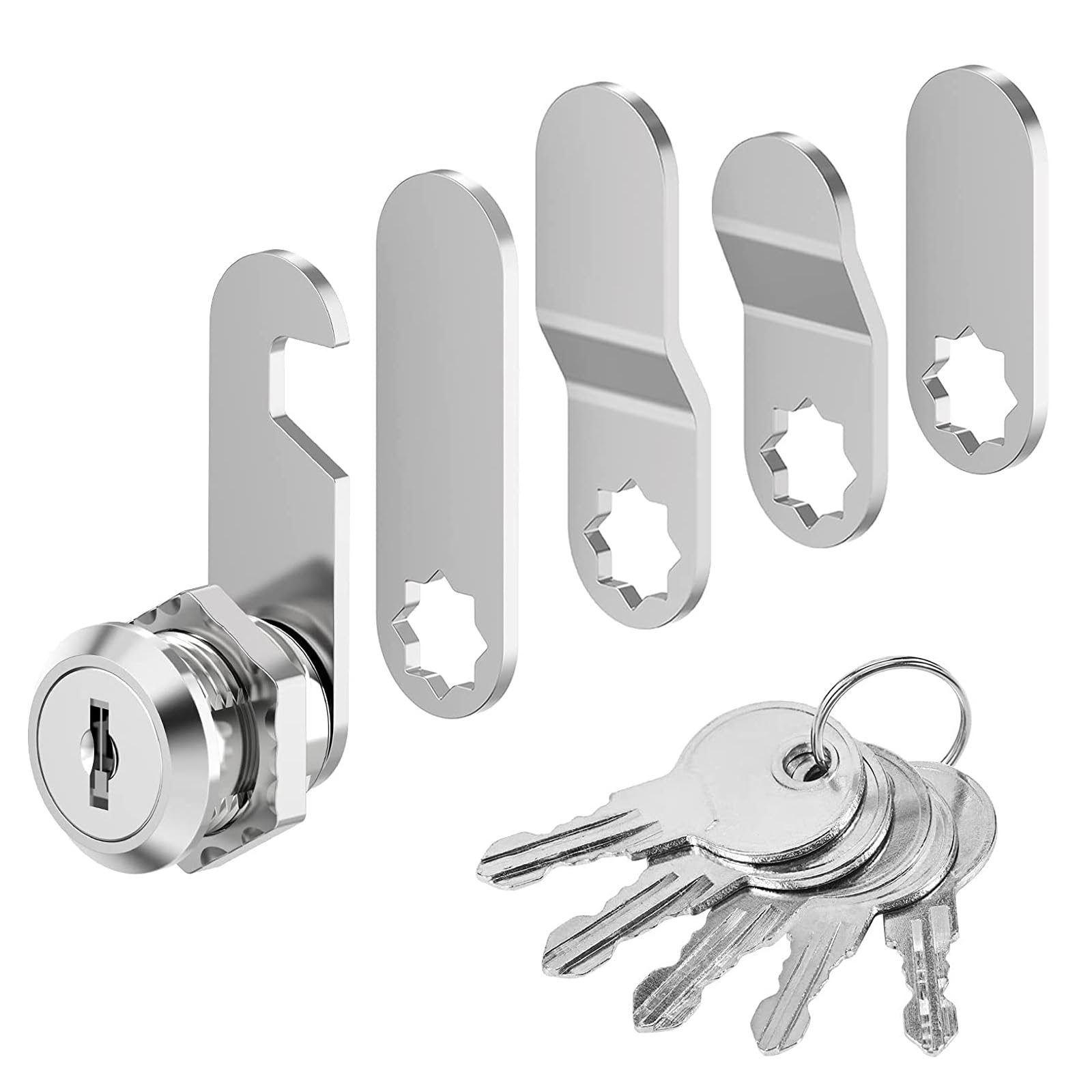 Cerradura de buzón de 20 mm, 5 llaves, cerradura para muebles, incluye 5 placas de cerradura diferentes, para puertas de armarios, muebles