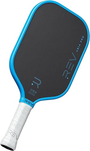 Rev Pickleball Pro-Performance Paddle - Pickleball Racket - Carbon Fiber Face - Thermoformed with Foam-Injected Walls - 14mm - 16.5"x7.5"- 8oz - USA