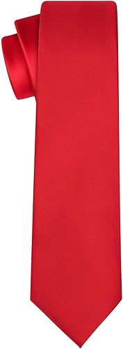 Vista 151 de KissTies Juego de corbatas de satén para hombre + pañuelo de bolsillo Rojo