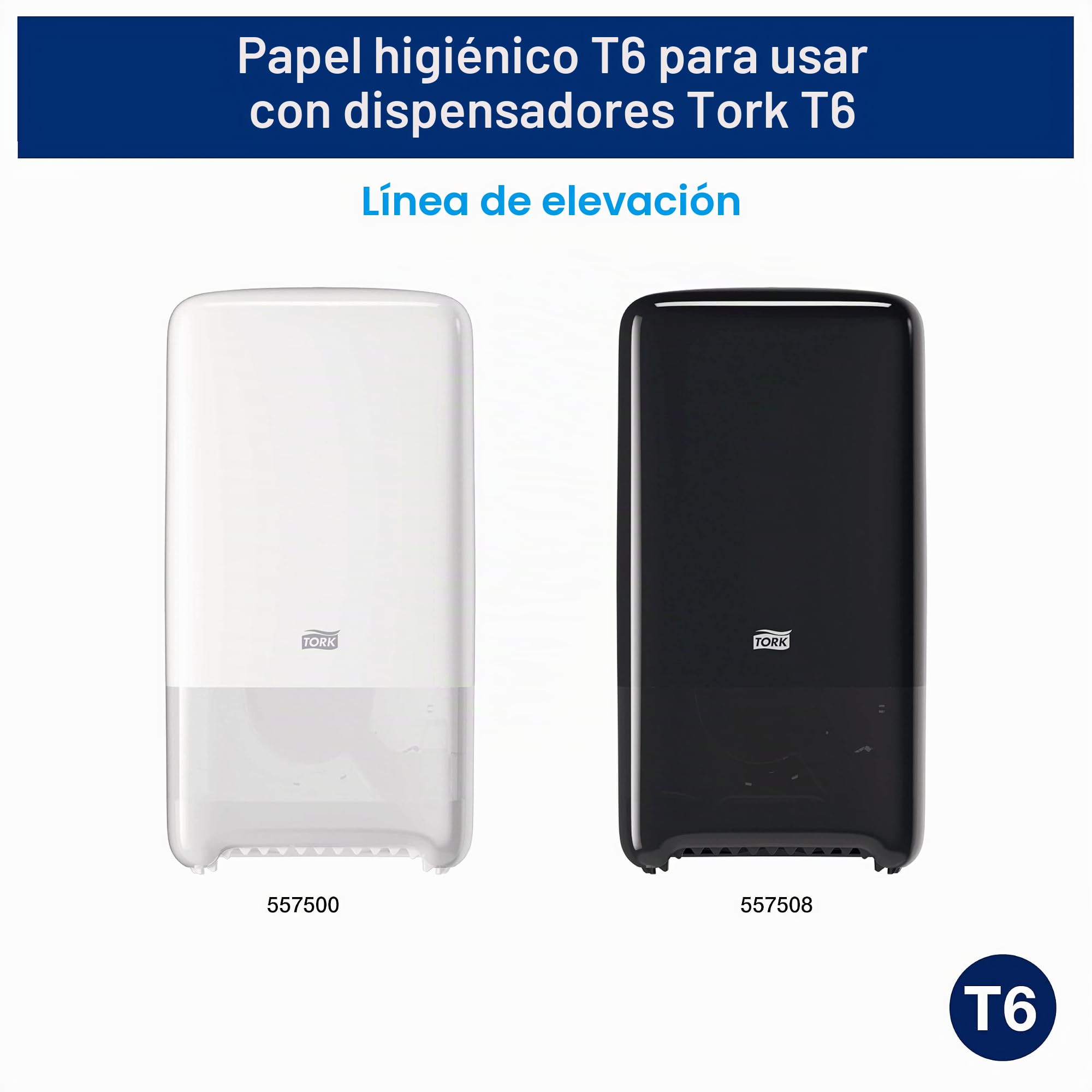 Tork 127510 Papel higiénico extra suave y compacto Premium de 3 capas compatibles con el sistema higiénico T6, 27 rollos (27 x 70 m)