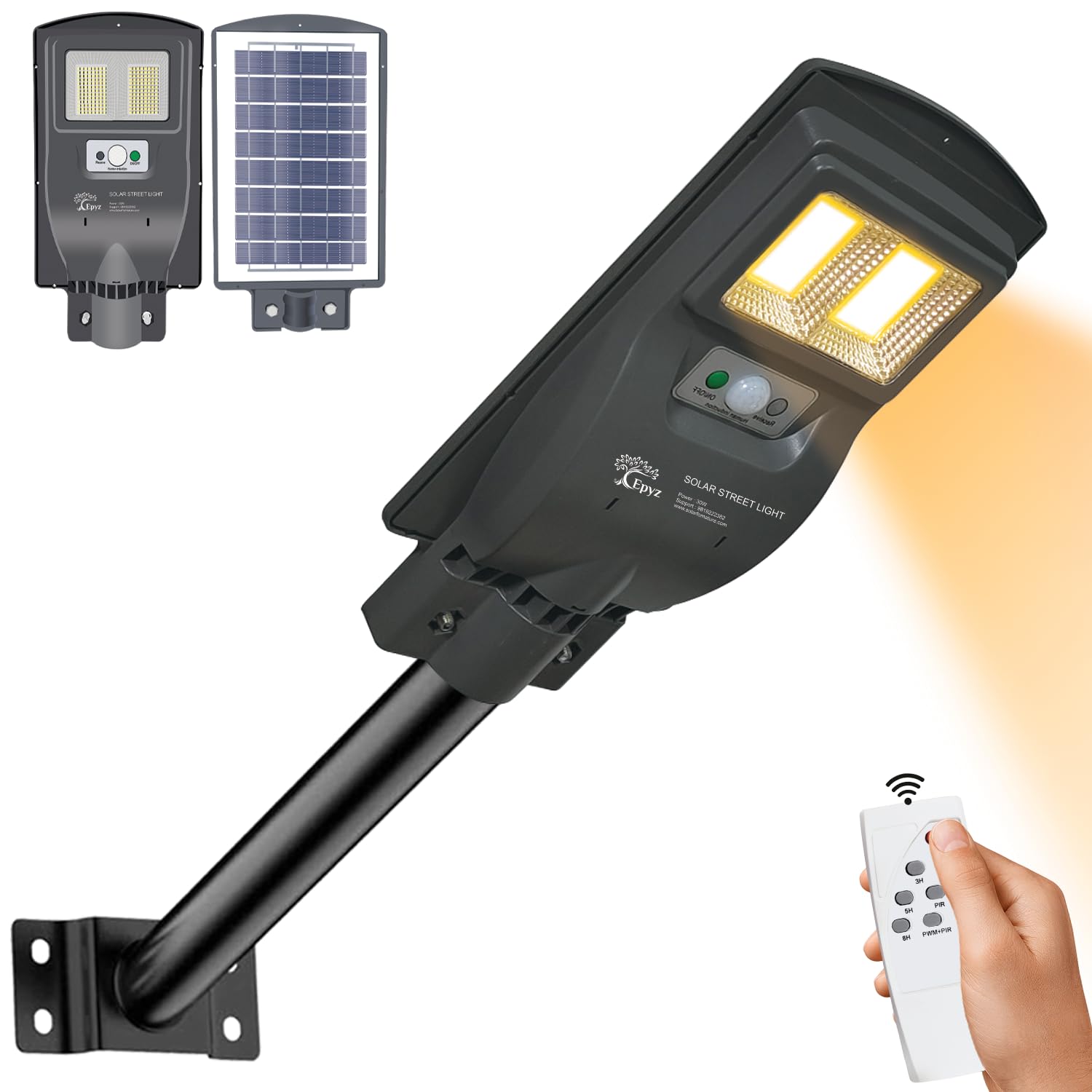 Epyz Plastic 30 Watt Solar Street Lights Outdoor Waterproof With Remote, 208 Leds, Motion Sensor And Dusk To Dawn For Garden, Street, Lawn, Patios And Pathways [ Pack Of 1, Warm Yellow ] (B0C7H7PZJV) Amazon Price History, Amazon Price Tracker