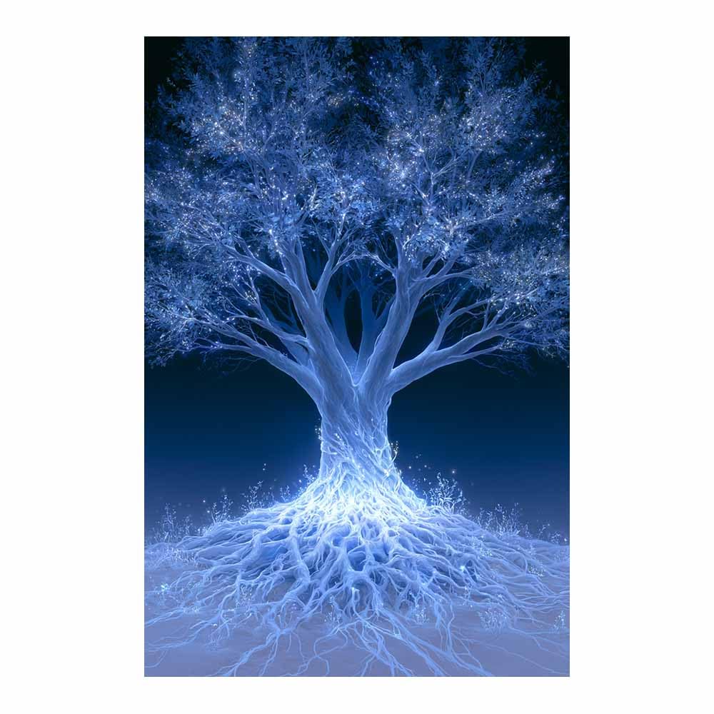 HOQIU Tree Wall Art Golden starry tree artwork, home canvas prints, for Bathroom Living Room Bedroom(Multicolor)-60x80cm Unframed