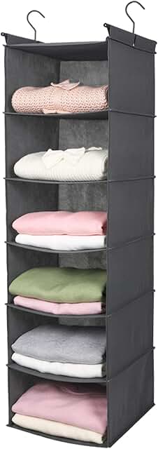 MAX Houser 6 Tier Shelf Hanging Closet Organizer, Closet Hanging Shelf w...