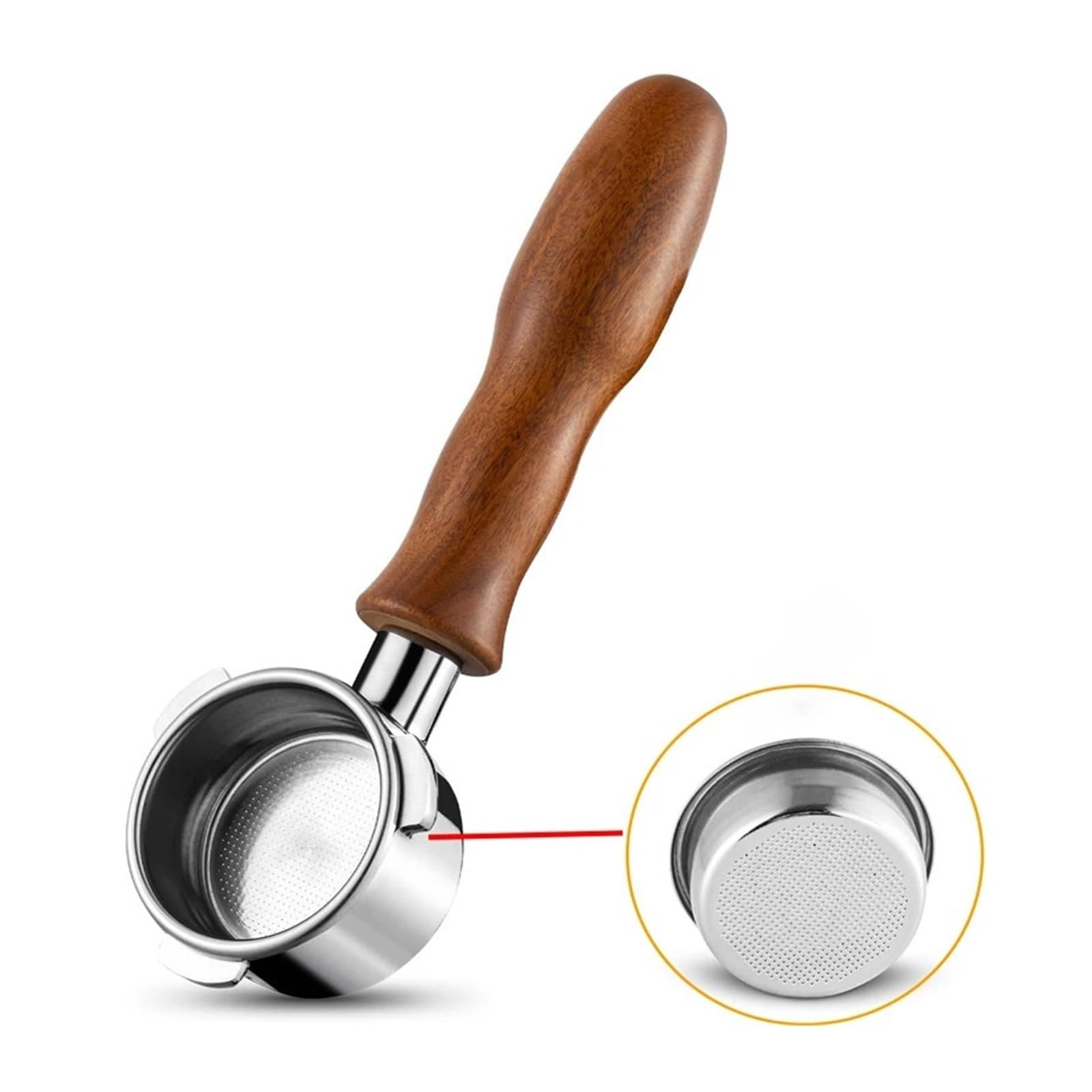 Mango For Máquina De Café, Compatible Con Hibrew, H10a H7 H7a, Portafiltro De Café Expreso Sin Fondo De 58mm(Blackwood)