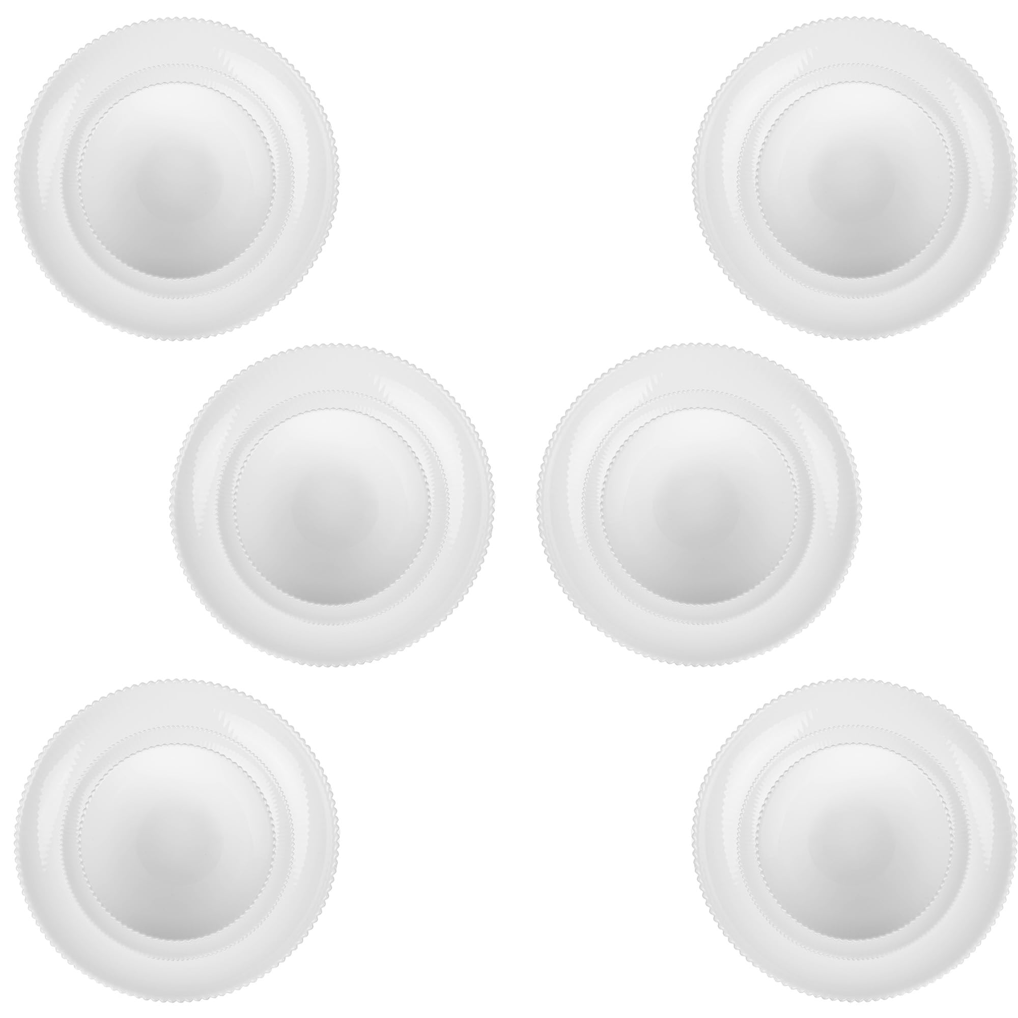 KADAX Vajilla para 6 personas, 18 piezas, de cristal opal blanco, con cuencos para sopa, platos llanos y platos de postre, apto para lavavajillas (blanco)