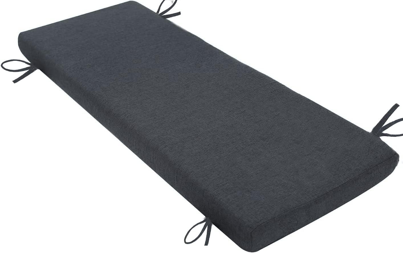 MYLSMPLE Bench Cushion Chair Pad Outdoor Bench/Swing Cushion Slip Cover Water Resisitant UV Protection Indoor Patio Furniture Cushion Cover with Zipper Replacement Cover (Dark Grey, 48"X18"X2") 48"X18"X2" Dark Grey