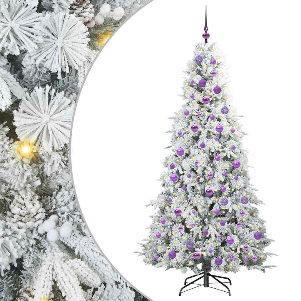 Sztuczna składana choinka zielona, 180 cm, PE i PCW, z 300 diodami LED o ciepłej białej barwie, do użytku wewnątrz i na zewnątrz, realistyczne igły
