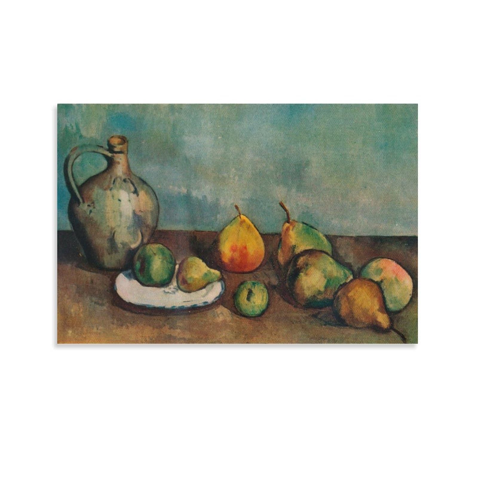 SXDMOUBK Still Life, Pitcher And Fruit, 1894 by Paul Cézanne Wall Art Prints Poster Decorative Painting Canvas Living Room Bedroom 24x36inch(60x90cm)