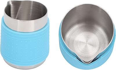 Stainless Steel Milk Frothing Pitcher, Milk Frothing Jug Milk Container Food Grade Olecranon Coffee Pitcher with Silicone for Home Coffee Shop