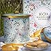 La Sablésienne, Bouquet Sauvage (Wildflowers) Round Decorative Tin of 2 Pure French Shortbread Cookie Assortments (Butter & Chocolate), 8.8 oz