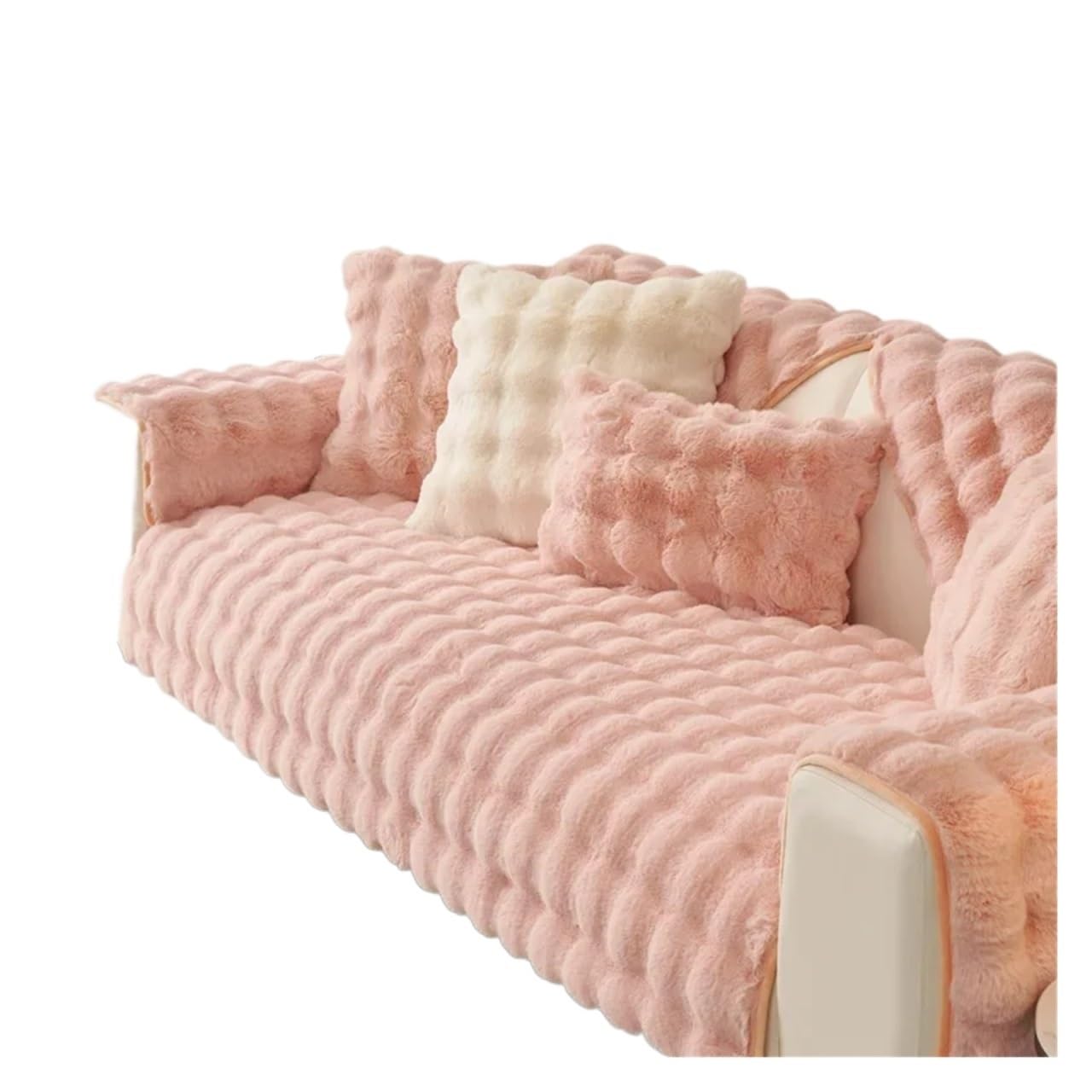 Housse de canapé d'hiver antidérapante en flanelle chaude et confortable